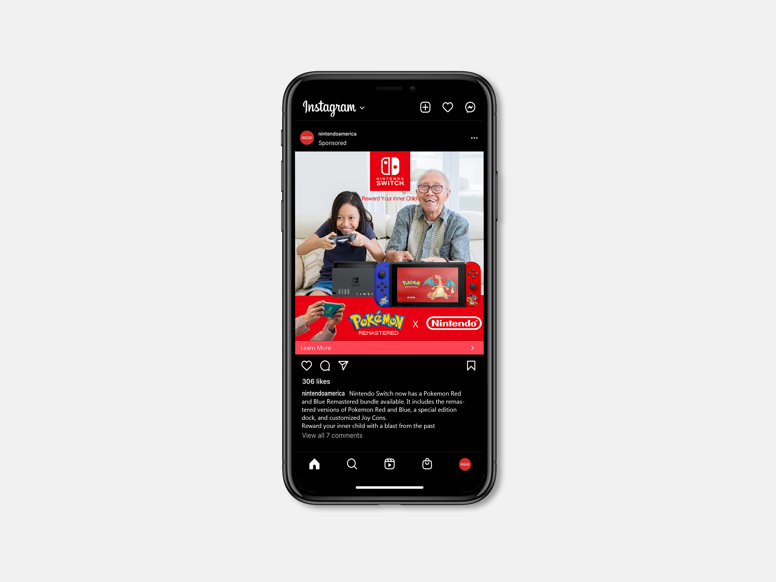 nintendo switch instagram mock-up